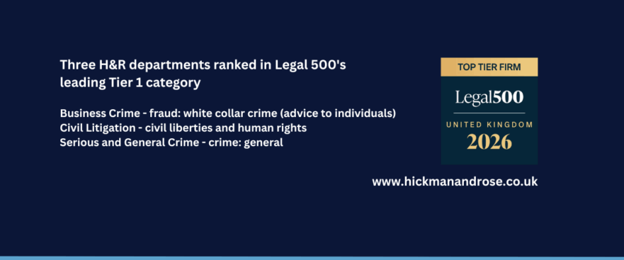 Legal 500 Hickman & Rose Tier 1